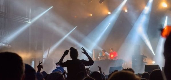 La foule vue de dos, lors d'un concert du premier acte du Festival d’été de Trélazé