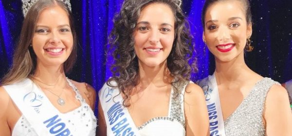 Justine Geslin élue Miss Basse-Normandie 2018 entourée d'Alexane Dubourg, Miss Normandie 2017, et de Naurenn Marshall, Miss Basse-Normandie 2017