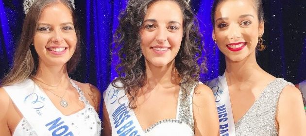Justine Geslin élue Miss Basse-Normandie 2018 entourée d'Alexane Dubourg, Miss Normandie 2017, et de Naurenn Marshall, Miss Basse-Normandie 2017