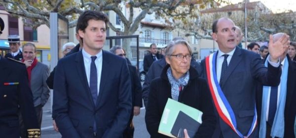 Le maire de Prades, Jean Castex, en compagnie d'Elisabeth Borne, la ministre de la transition écologique et solidaire.